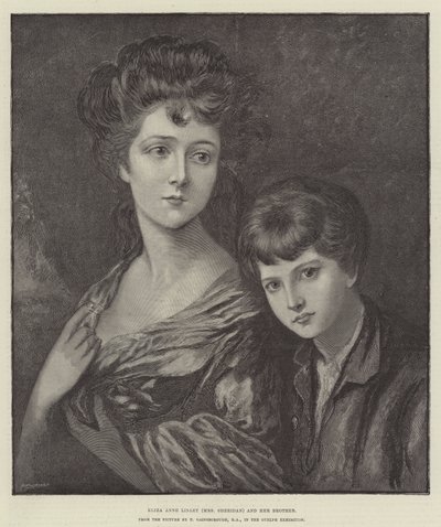Eliza Anne Linley（Mr Sheridan）と彼女の兄弟 作： Thomas Gainsborough
